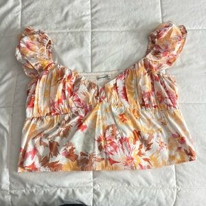 Abercrombie & Fitch - Floral Peplum Baby Doll Top - XL